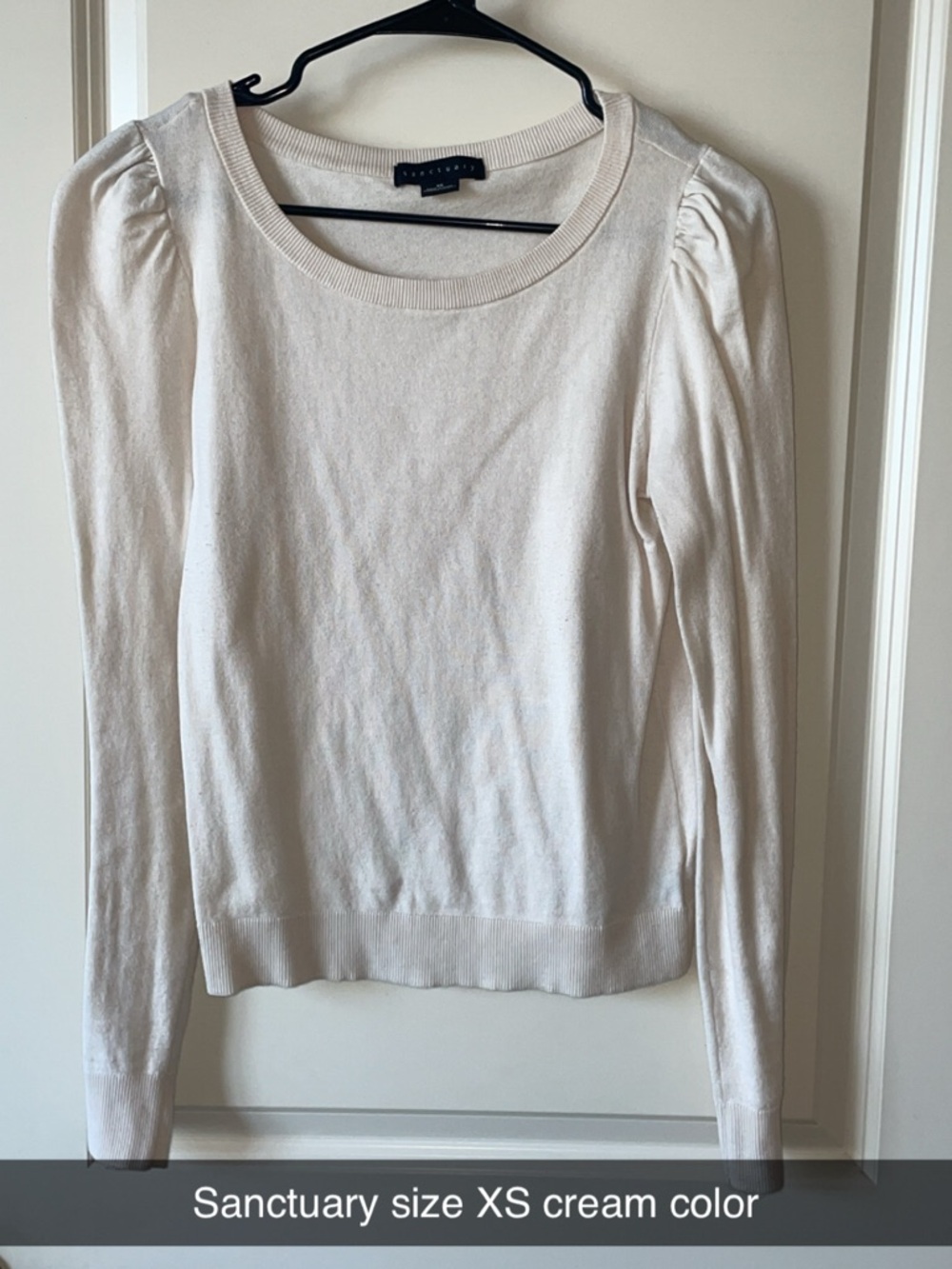 Sanctuary Cream Puff-Sleeve Knit Top - Cream